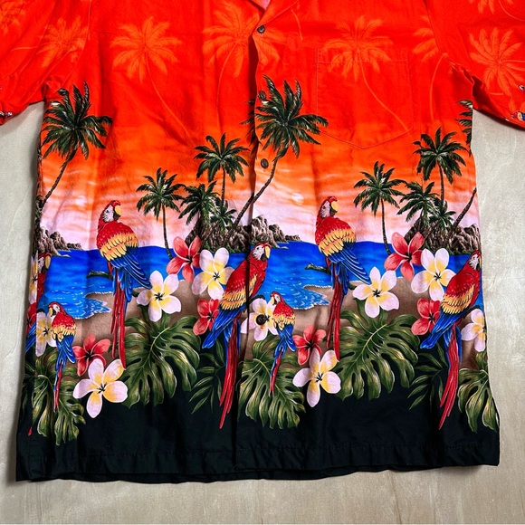 Vintage Pacific Legend Apparel Hawaii USA Size XL Parrot Sunset Button Up Shirt - Picture 5 of 5